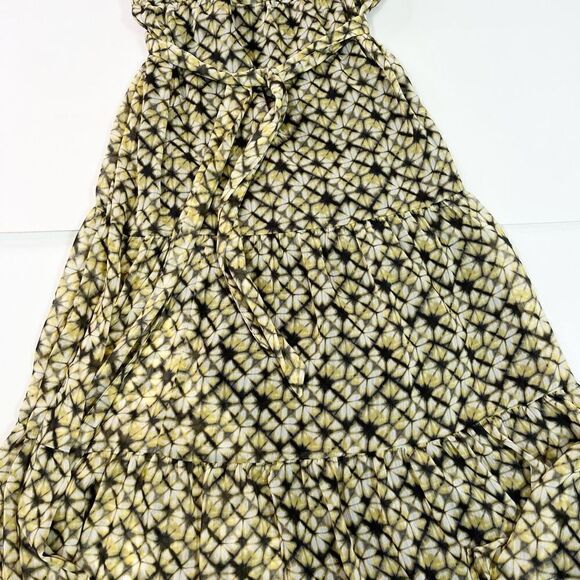 Banana Republic Tiered Dress Womens Medium Ruffle Halter Neck Keyhole Maxi New - Picture 2 of 11